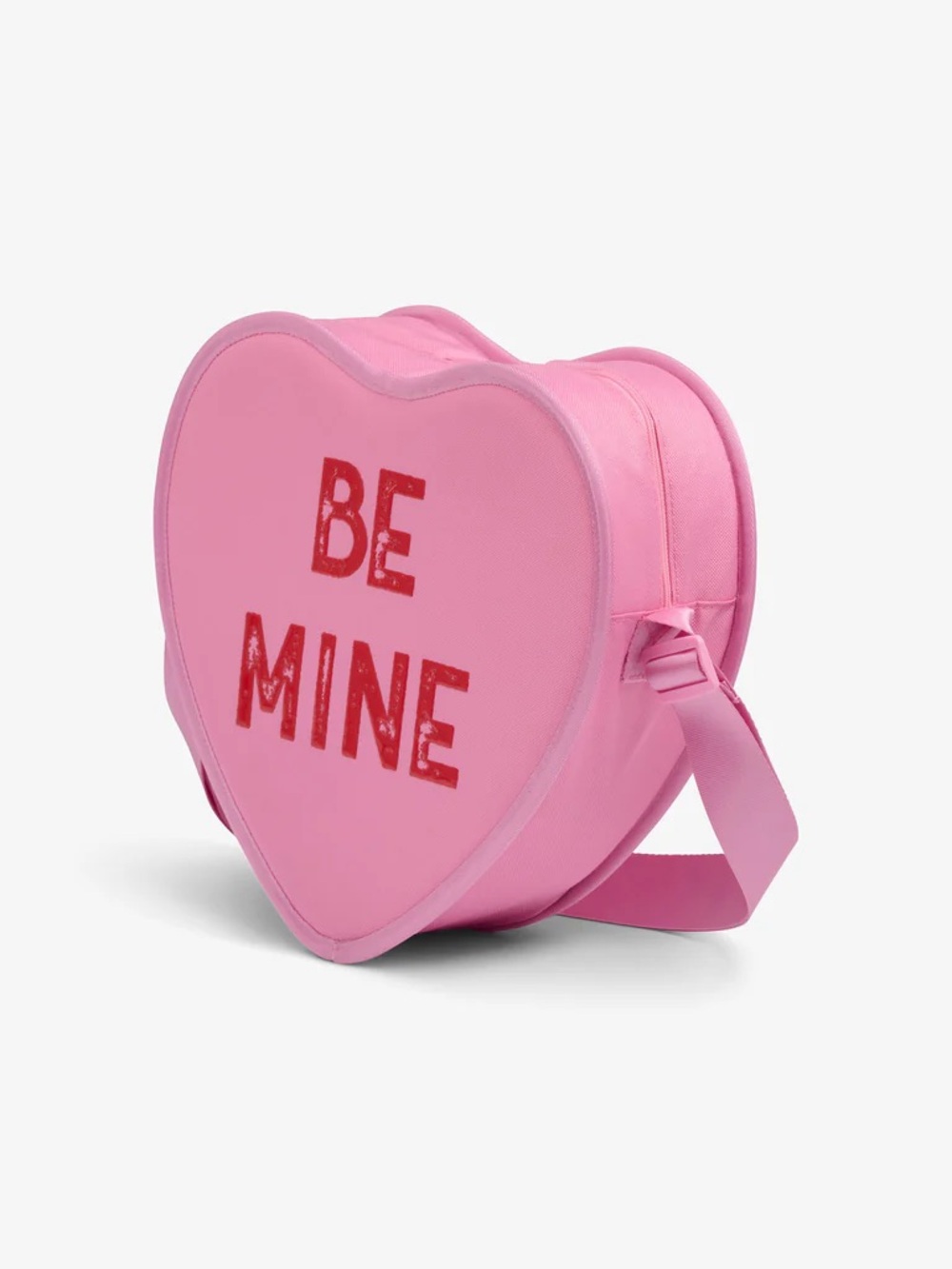 Igloo Pink Heart-Shaped Crossbody Cooler Bag with Red 'BE MINE' Print